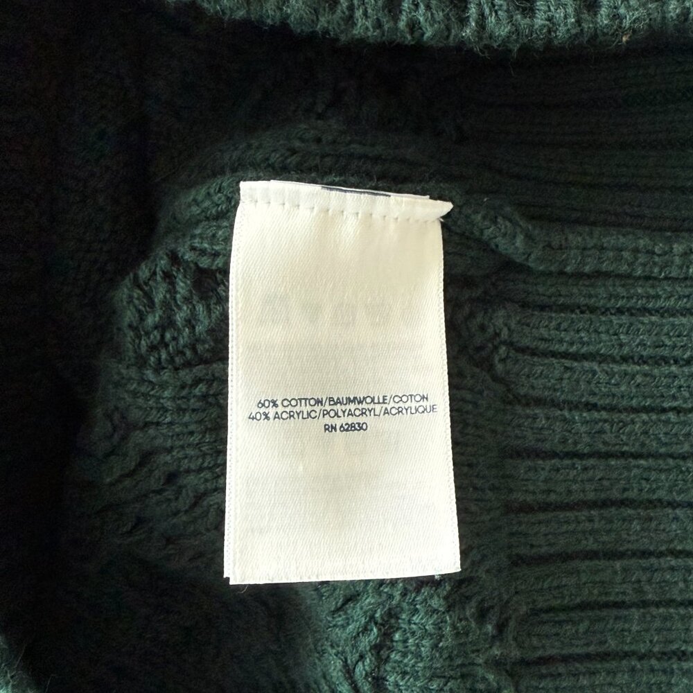 Green Fisherman Cable Knit Sweatshirt (Size: Medium) - Picture 4 of 4